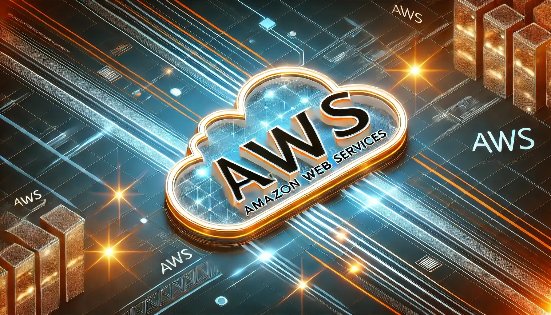 A-high-tech-digital-art-image-representing-AWS-Amazon-Web-Services-cloud-computing.-The-design-features-the-term-aws-displayed-prominently-in-bold