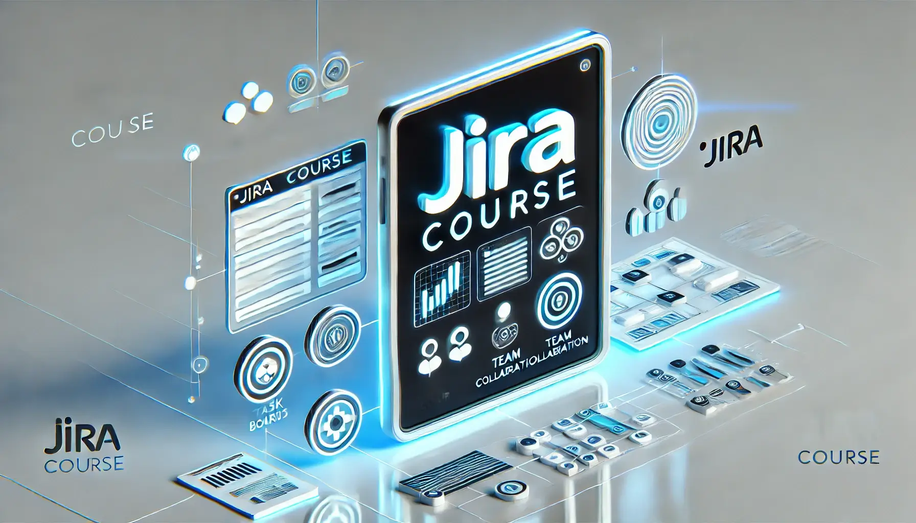 A-sleek-and-modern-digital-art-image-representing-a-JIRA-course-for-project-management-and-team-collaboration.-