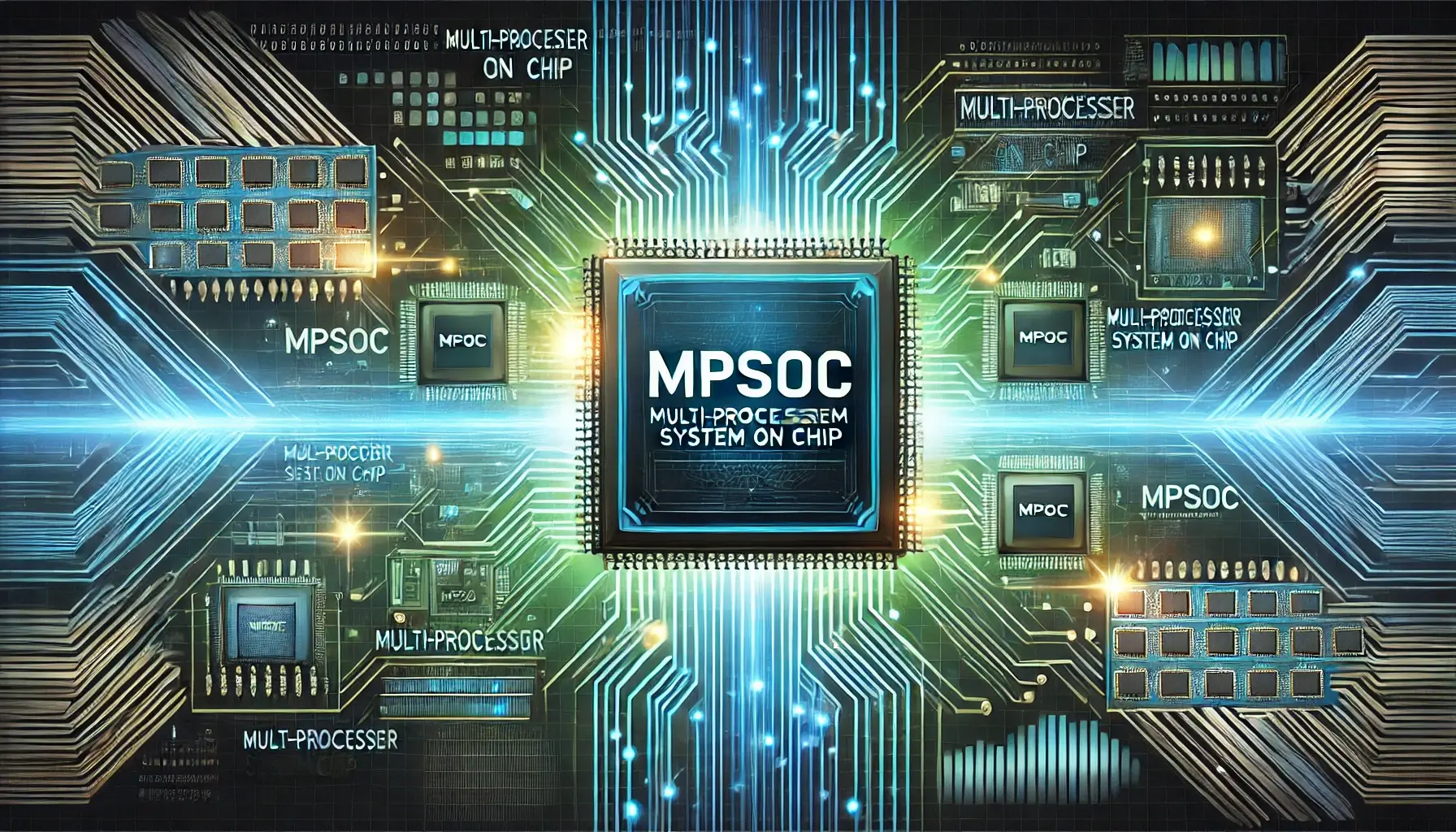 MPSoC-Multi-Processor-System-on-Chip-technology.-The-design-should-feature-a-futuristic-circuit-board