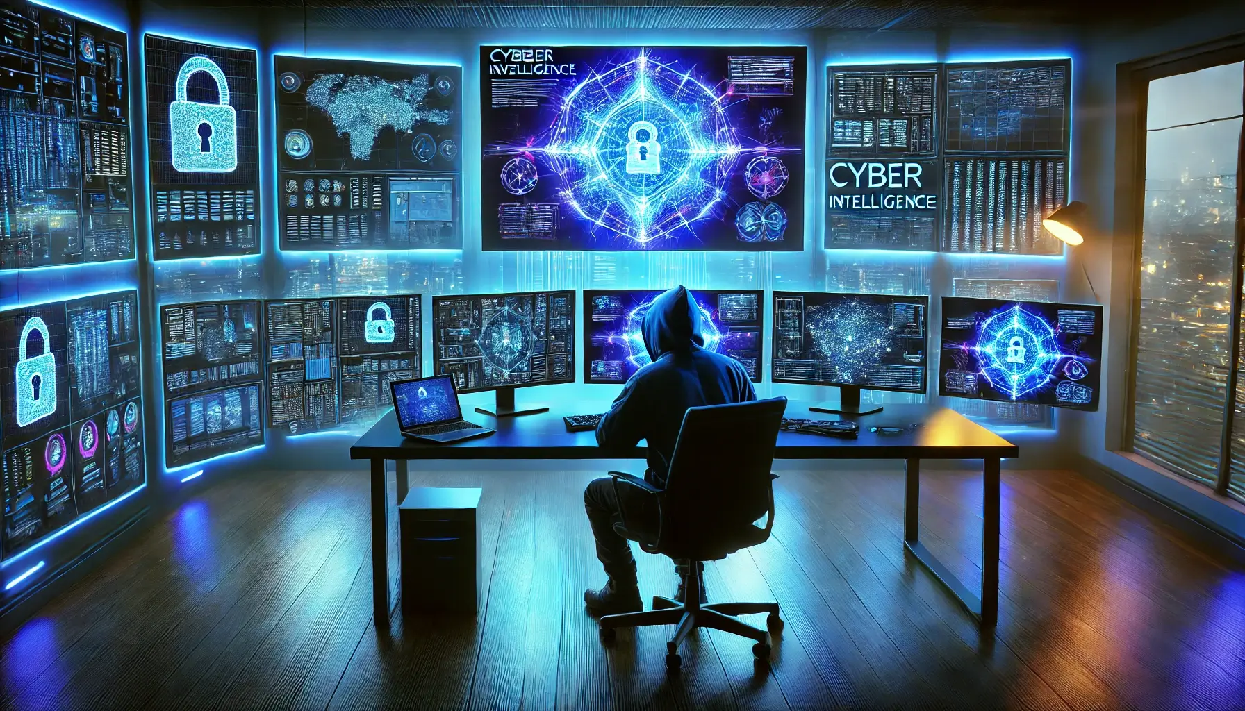 -A-cybersecurity-investigator-in-a-modern-office-analyzing-data-on-multiple-monitors-with-ultra-bright-neon-tones.